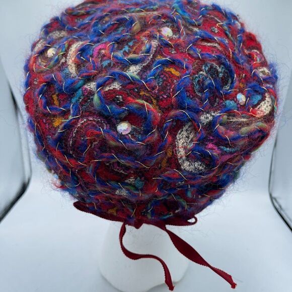  Coralie RARE Vintage Retro Paisely Yarn Turban Style Hat - Picture 3 of 10